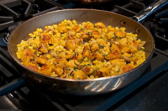 Gnocchi with corn and sage