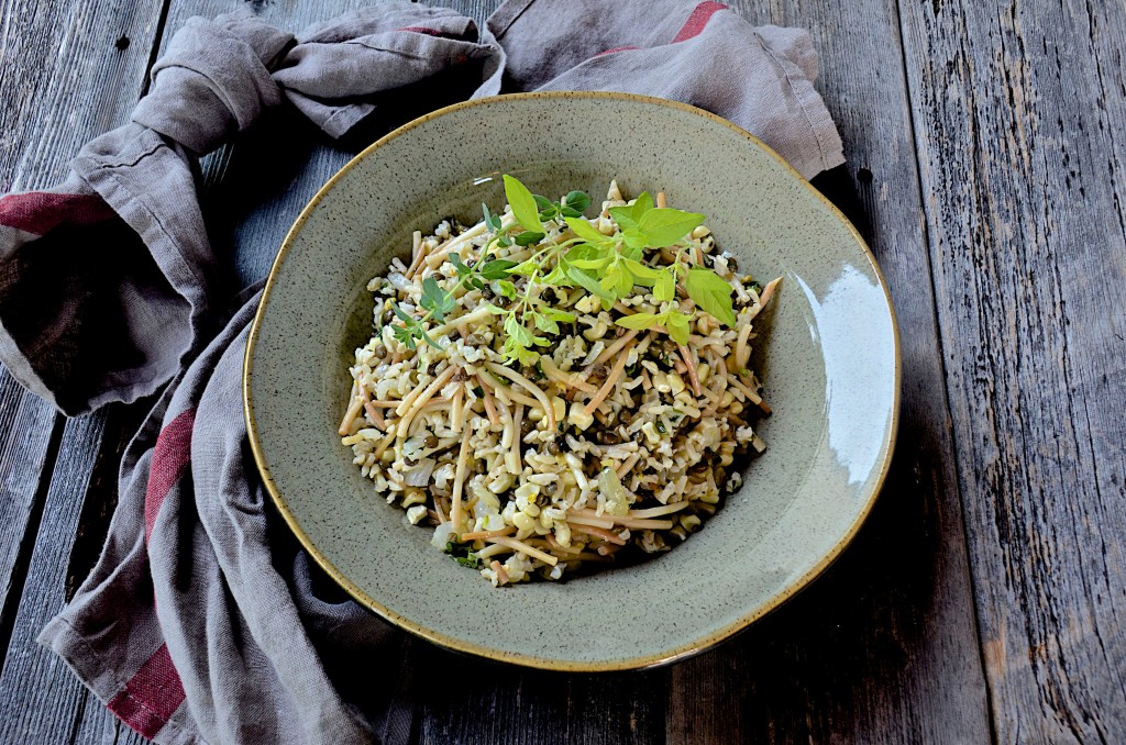 Rice-lentils-noodle bowl