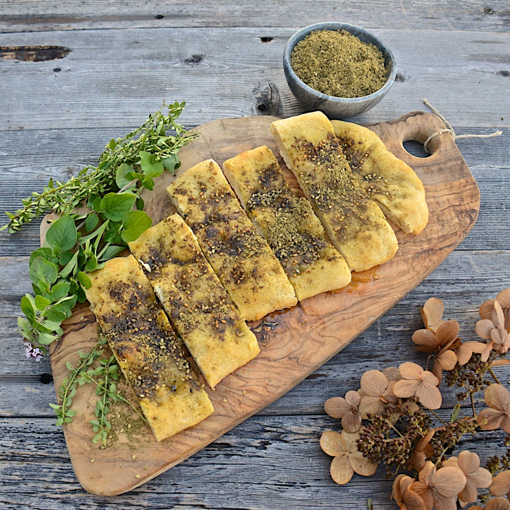 Flatbread with olive oil and homemade za'atar