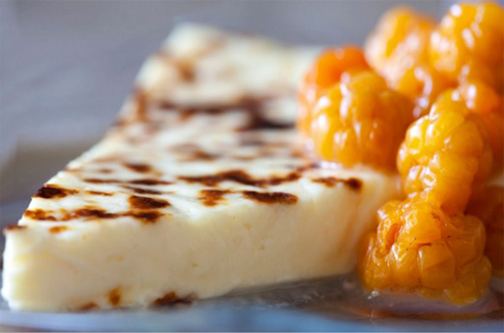 Cheesebread and cloudberries form Lapland