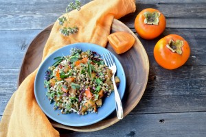 Farro with persimmons