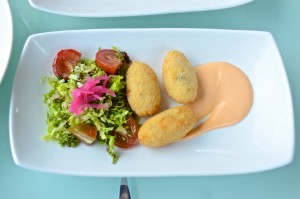 Shrimp croquettes with toasted chile mayonnaise