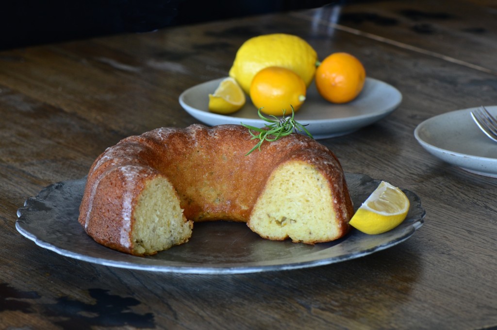 Lemon rosemary cake