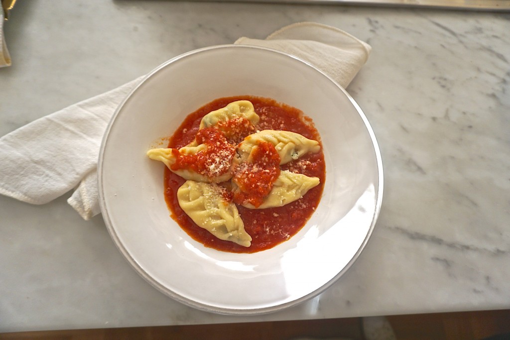 Culurgiones in tomato sauce