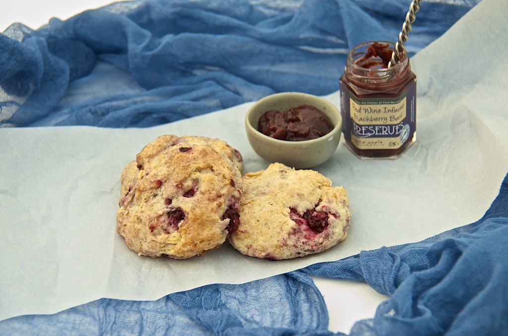 White chocolate and blueberry scones