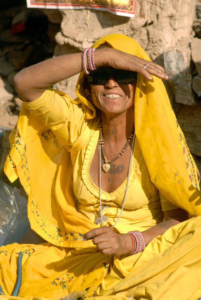 Street seller at the Pushkar Camel Fesival. There are 500 nomadic groups in India. They follow fairs and festivals to scratch together a living on Ruppie at a time.