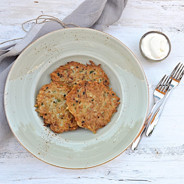 Latkes with creme fraiche (potato cakes) Olive Oil and Lemons Dina